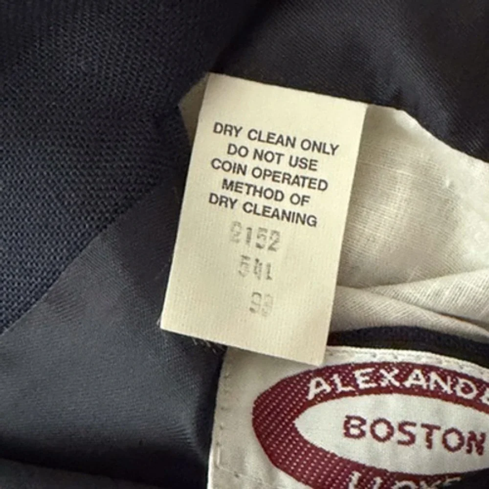 Vtg Alexander Lloyd Boston Navy Blazer Mens 54L Hopsack USA Gold Buttons Preppy